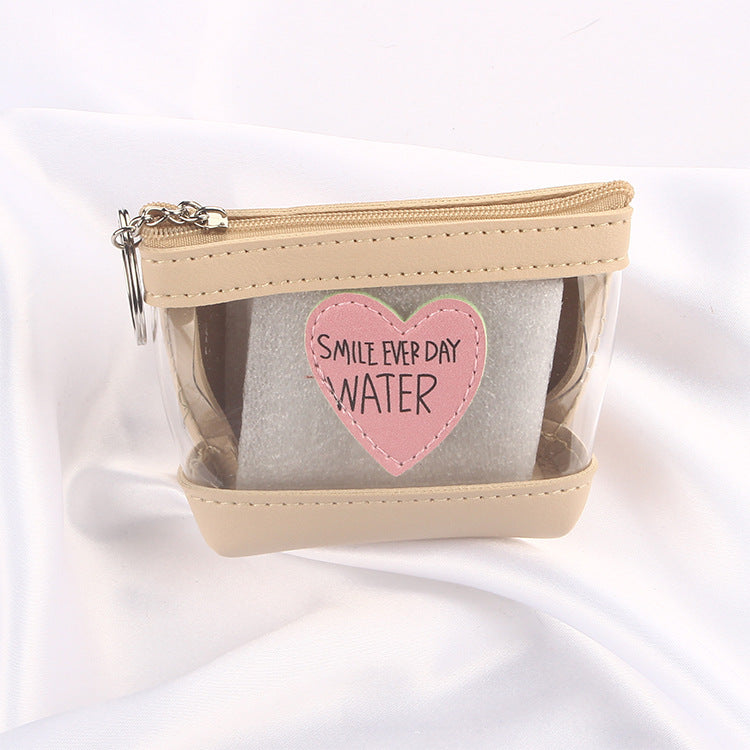 Wholesale PU Transparent Love Coin Purse Keychain